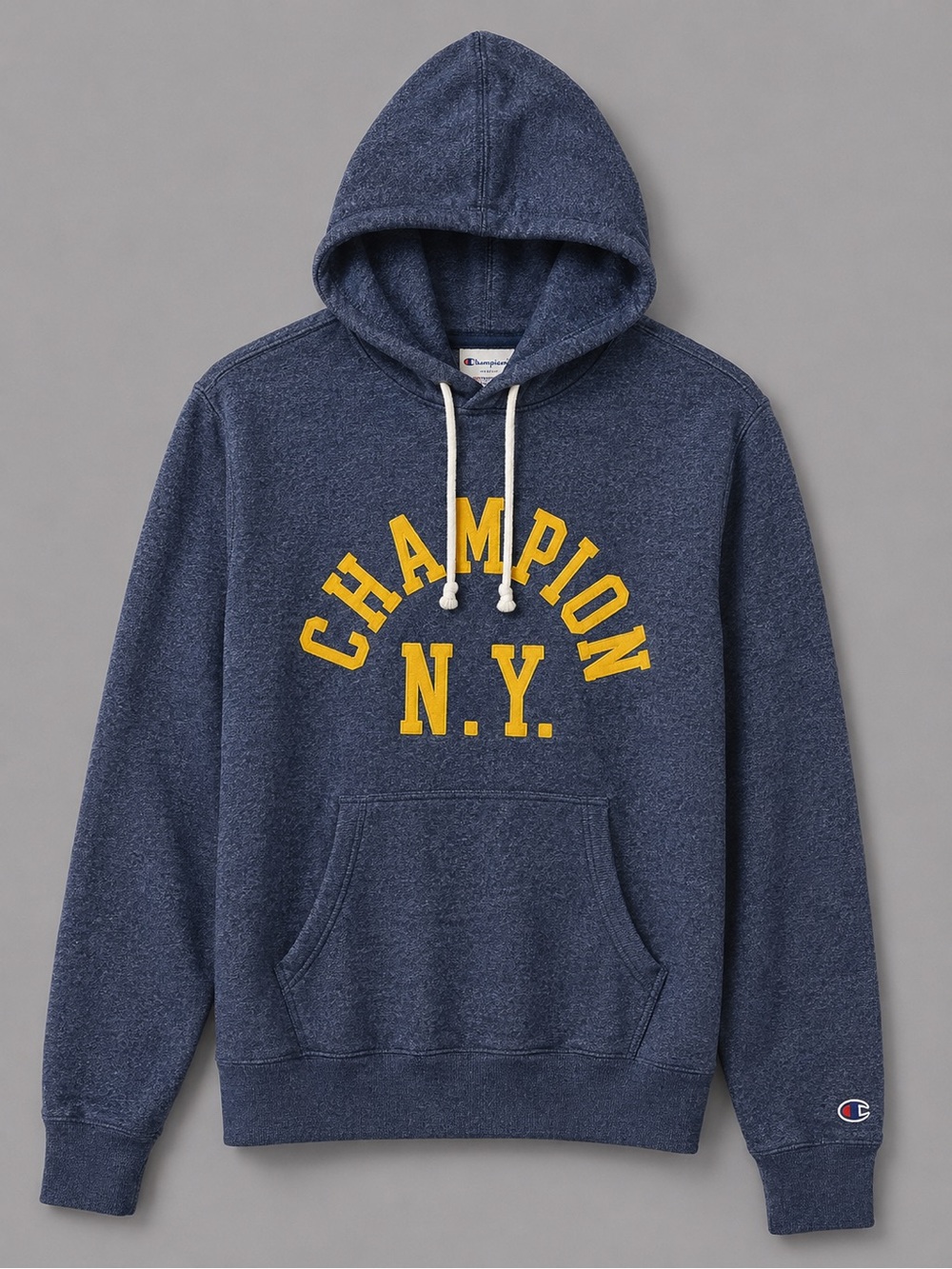 Champion Champion NY Graphic Pullover Hoodie Blue Yellow Spellout Sweatshirt